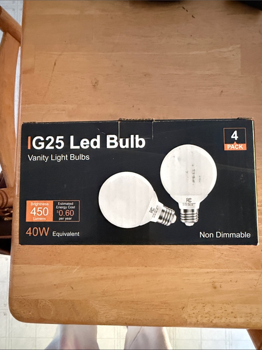 G25 LED Vanity Bulb 4-Pack - White - Unbranded